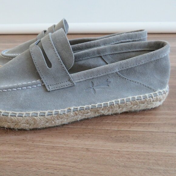 MANEBI Hamptons Loafers Espadrilles in Gray Suede Minimalist Quiet Luxury US 6 - Picture 5 of 13